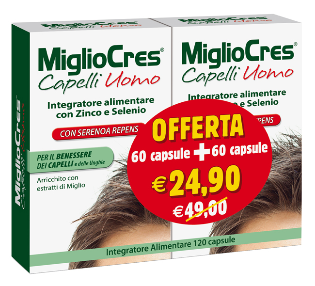 MIGLIOCRES UOMO 60+60 CAPSULE PROMO - Farmadillo