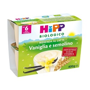HIPP BIO HIPP BIO MERENDA AL LATTE VANIGLIA SEMOLINO 4X100 G - Farmadillo