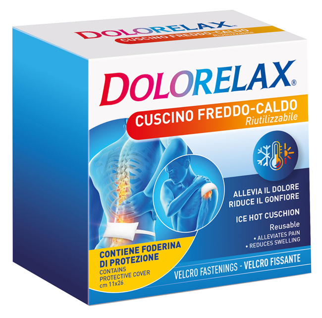 DOLORELAX ICE HOT CUSCINO RIUTILIZZABILE CON VELCRO FISSANTE 11X26 CM - Farmadillo