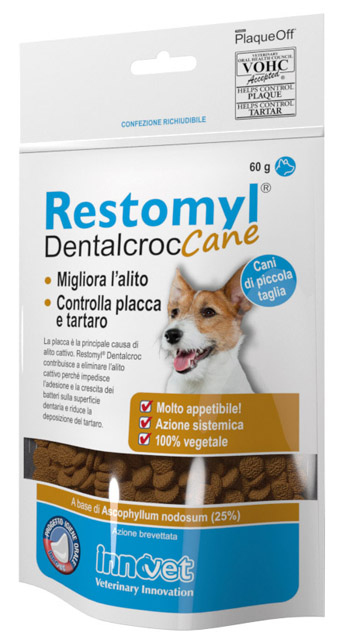 RESTOMYL DENTALCROC CANI PICCOLA TAGLIA BUSTA 60 G - Farmadillo