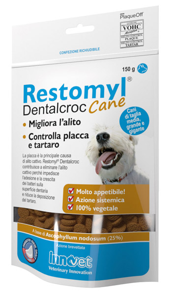 RESTOMYL DENTALCROC CANI TAGLIA MEDIA GRANDE E GIGANTE BUSTA 150 G - Farmadillo