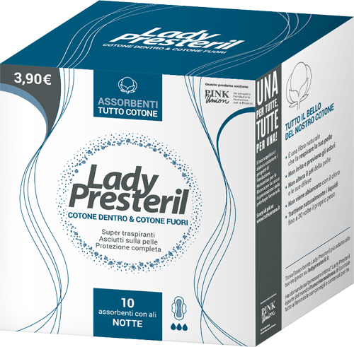 LADY PRESTERIL COTONE DENTRO & COTONE FUORI 10 ASSORBENTI CON ALI NOTTE PROMO - Farmadillo