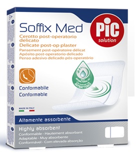 CEROTTO PIC SOFFIX MED IN TNT CON TAMPONE CENTRALE ASSORBENTE STERILE MONOUSO STERILE 25X10 CM ANTIBATTERICO 3 PEZZI - Farmadillo