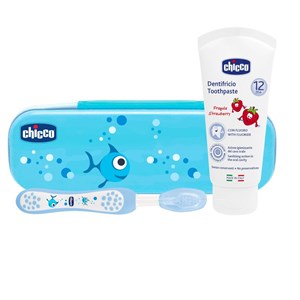 CHICCO SET DENTALE AZZURRO CON FLUORO - Farmadillo