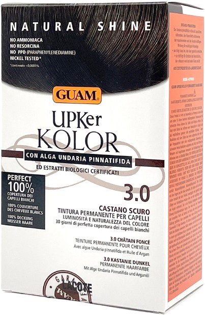 GUAM UPKER KOLOR TINTA CAPELLI 3,0 CASTANO SCURO CON ALGA UNDARIA PINNATIFIDA - Farmadillo