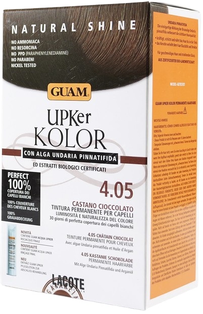 GUAM UPKER KOLOR TINTA CAPELLI 4,05 CASTANO CIOCCOLATO CON ALGA UNDARIA PINNATIFIDA - Farmadillo