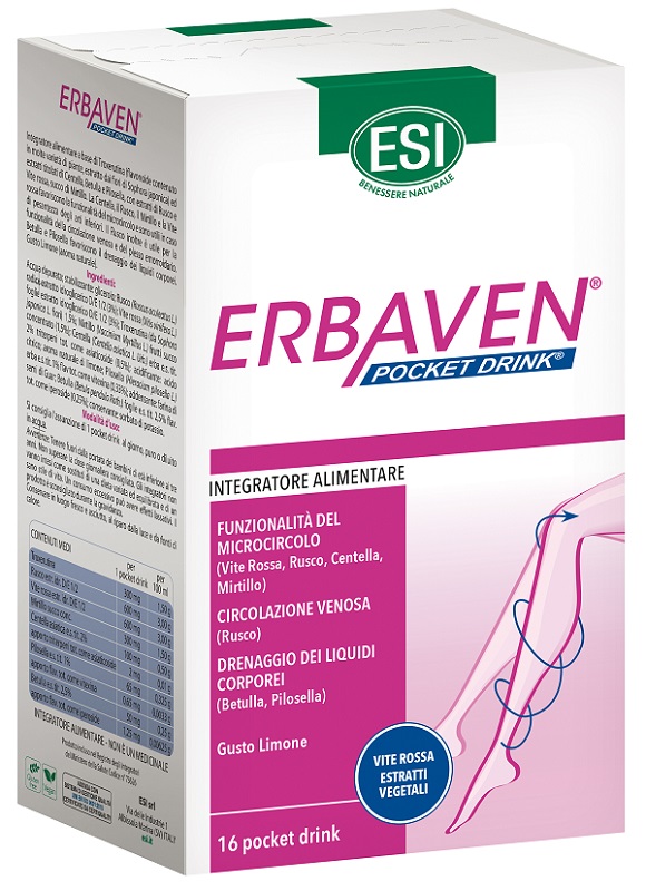 ESI ERBAVEN 16 POCKET DRINK X 20 ML GUSTO LIMONE - Farmadillo