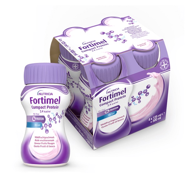 NUTRICIA FORTIMEL COMPACT PROTEIN GUSTO FRUTTI DI BOSCO 4 BOTTIGLIE DA 125 ML - Farmadillo