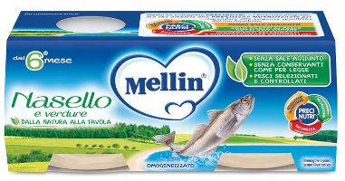MELLIN OMOGENEIZZATO NASELLO 2 X 80 G - Farmadillo