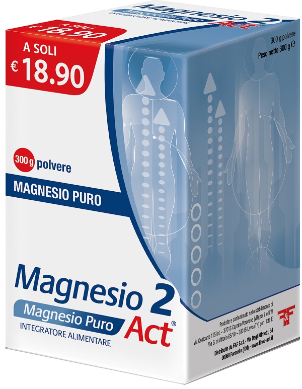 MAGNESIO 2 MAGNESIO PURO ACT POLVERE 300 G - Farmadillo