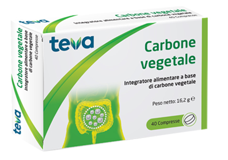 CARBONE VEGETALE TEVA 40 COMPRESSE 16,2 G - Farmadillo
