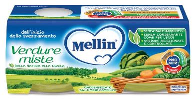 MELLIN OMOGENEIZZATO VERDURE MISTE 2 X 80 G - Farmadillo