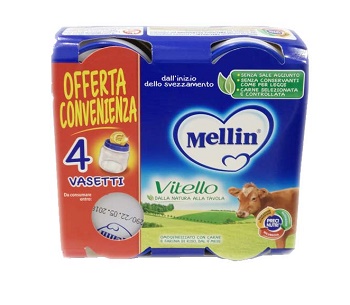 MELLIN OMOGENEIZZATO VITELLO 4 PEZZI X 80 G - Farmadillo