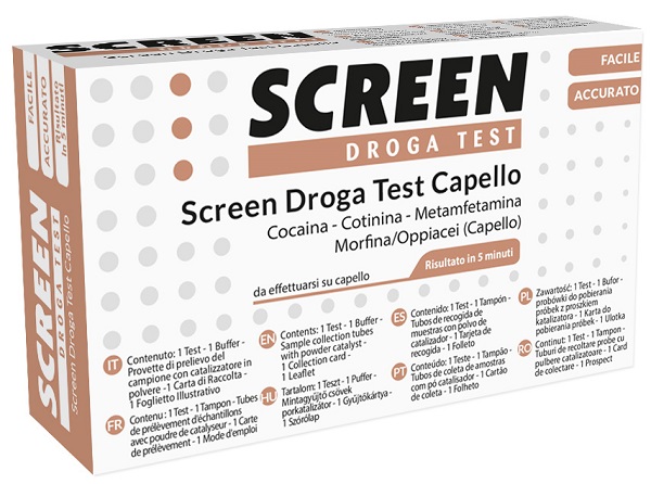 SCREEN DROGA TEST 4 SOSTANZE TRAMITE CAPELLI TEST ANTIDROGA CAPELLO - Farmadillo