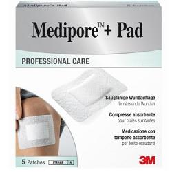 MEDICAZIONE MEDIPORE+PAD 5X7,2CM 5PEZZI - Farmadillo