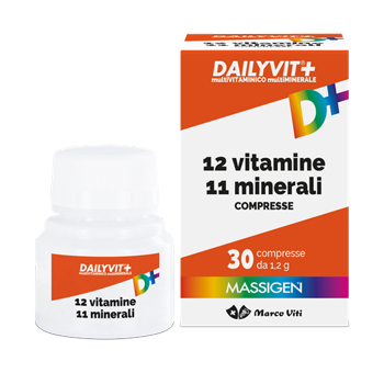MASSIGEN DAILYVIT 12 VITAMINE 11 MINERALI 30 COMPRESSE RIVESTITE - Farmadillo