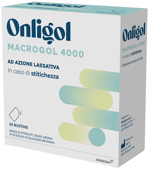 ONLIGOL MACROGOL 4000 20 BUSTINE 10 G SENZA ZUCCHERO - Farmadillo