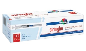 SIRINGA PER VENIPUNTURA MASTER-AID 5 ML GAUGE 23 10 PEZZI - Farmadillo