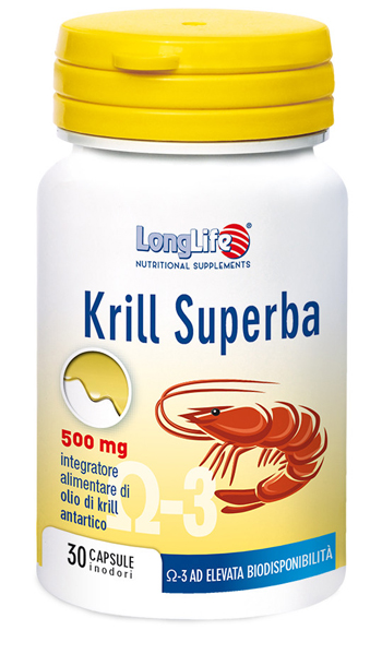 LONGLIFE KRILL SUPERBA 30 CAPSULE INODORI DA 600 MG - Farmadillo