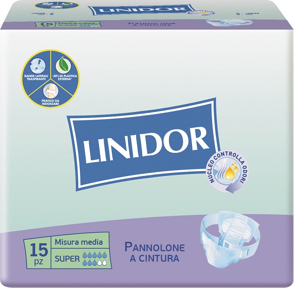 PANNOLONE LINIDOR SUPER PANNOLINO A CINTURA MM 15 PEZZI - Farmadillo
