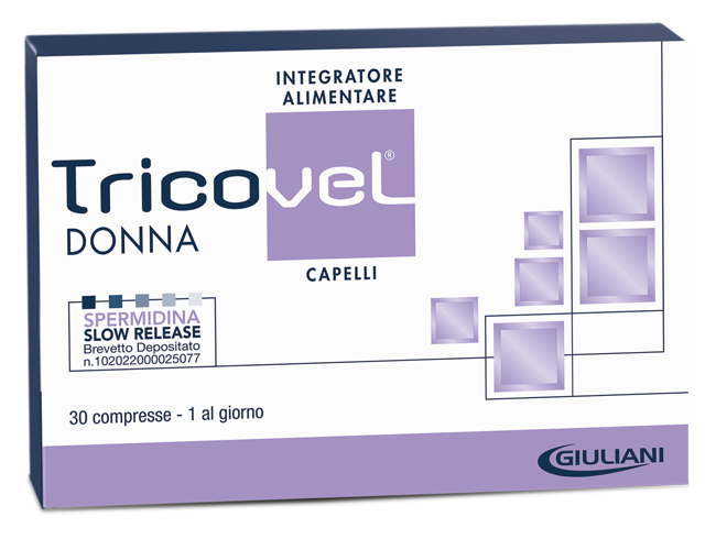 TRICOVEL DONNA INTEGRATORE ALIMENTARE CON NUTRIENTI SPECIFICI PER CAPELLI 30 COMPRESSE - Farmadillo