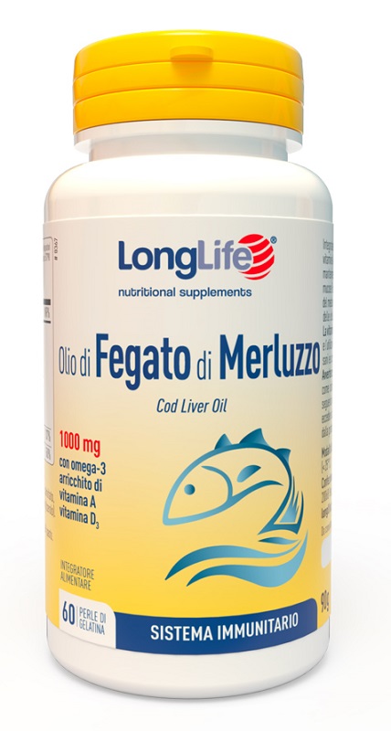 LONGLIFE OLIO FEGATO MERLUZZO 1000 MG 60 PERLE IN GELATINA - Farmadillo