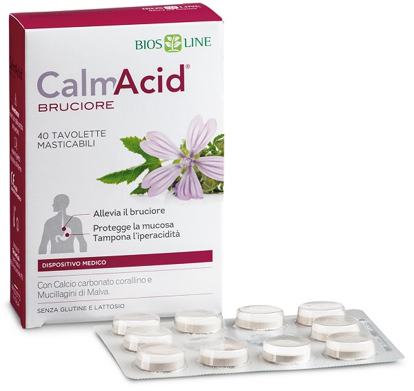 BIOSLINE CALMACID BRUCIORE 40 TAVOLETTE MASTICABILI - Farmadillo