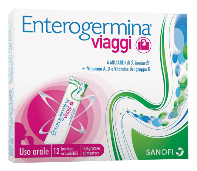 ENTEROGERMINA VIAGGI 12 BUSTINE OROSOLUBILI CONFEZIONE STANDARD - Farmadillo