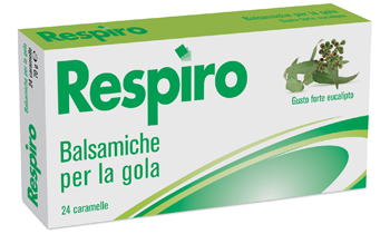CARAMELLE BALSAMICHE PER LA GOLA RESPIRO GUSTO FORTE EUCALIPTO 24 PEZZI - Farmadillo