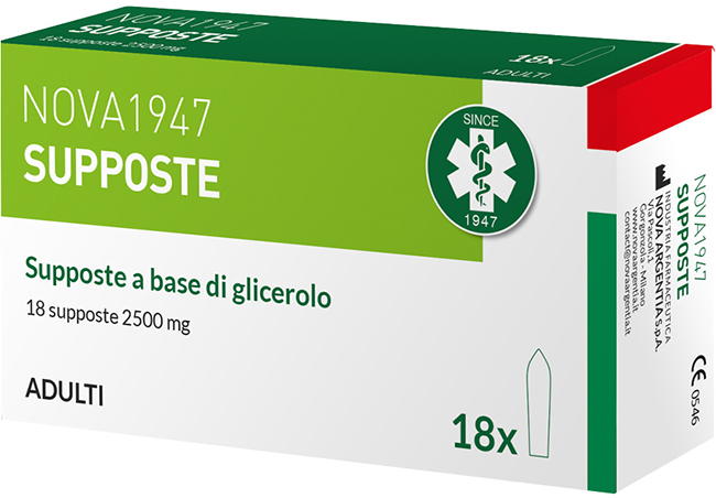 NOVA1947 GLICEROLO 2500MG SUPPOSTE ADULTI 18 PEZZI - Farmadillo
