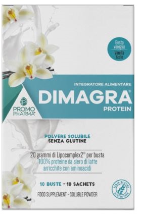 DIMAGRA PROTEIN POLVERE SOLUBILE GUSTO VANIGLIA 10 BUSTINE - Farmadillo