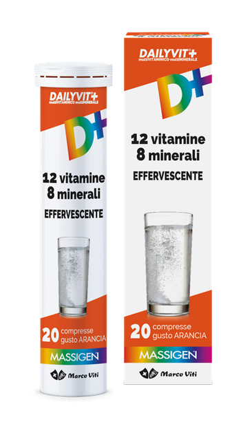 MASSIGEN DAILYVIT 12 VITAMINE 8 MINERALI EFFERVESCENTE 20 COMPRESSE - Farmadillo