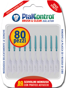 PLAKKONTROL BRUSH & CLEAN SCOVOLINI SPAZI STRETTI 80 PEZZI - Farmadillo