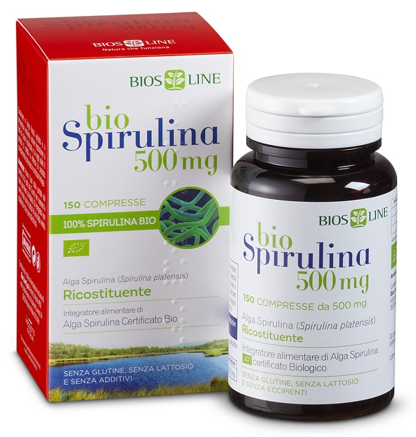 BIOSLINE BIOSPIRULINA 500 NEW 150 COMPRESSE CERT ECOCERT - Farmadillo
