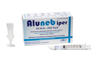 ALUNEB KIT SOLUZIONE IPERTONICA 3% 20 FLACONCINI + MAD NASAL ATOMIZZATORE - Farmadillo