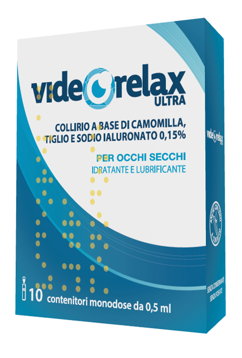 COLLIRIO IDRATANTE E LUBRIFICANTE VIDEORELAX ULTRA MONODOSE 0,5 ML 10 PEZZI - Farmadillo