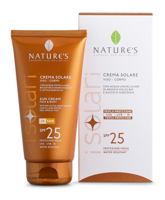 NATURE'S I SOLARI CREMA SOLARE VISO E CORPO SPF 25 IR SUN 150 ML - Farmadillo