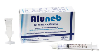 ALUNEB KIT SOLUZIONE ISOTONICA 15 FLACONCINI DA 4 ML + MAD NASAL ATOMIZZATORE - Farmadillo