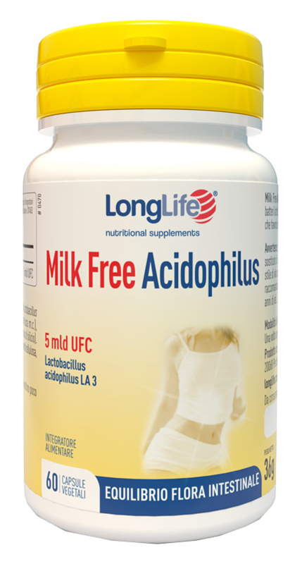 LONGLIFE MILK FREE ACIDOPHILUS 60 CAPSULE VEGETALI - Farmadillo