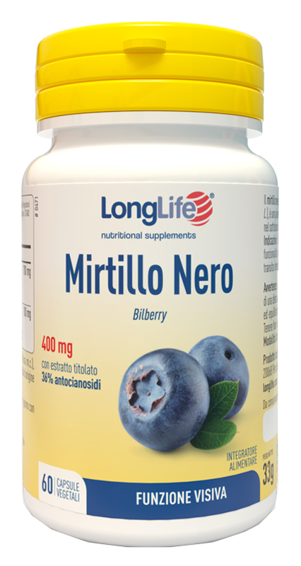 LONGLIFE MIRTILLO NERO 60 CAPSULE VEGETALI - Farmadillo