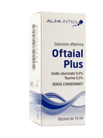 SOLUZIONE OFTALMICA OFTAIAL PLUS ACIDO IALURONICO 0,4% E TAURINA 10ML - Farmadillo