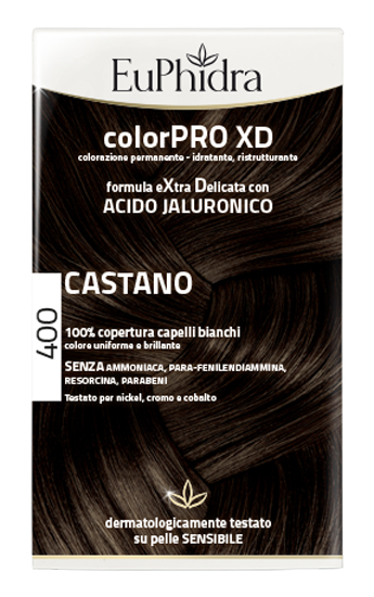 EUPHIDRA COLORPRO XD 400 CASTANO GEL COLORANTE CAPELLI IN FLACONE + ATTIVANTE + BALSAMO + GUANTI - Farmadillo
