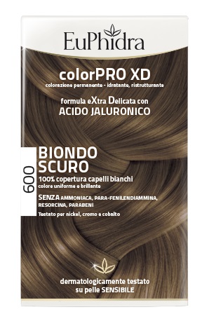EUPHIDRA COLORPRO XD 600 BIONDO SCURO GEL COLORANTE CAPELLI IN FLACONE + ATTIVANTE + BALSAMO + GUANTI - Farmadillo