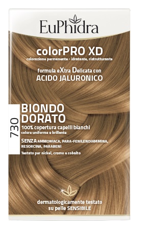 EUPHIDRA COLORPRO XD 730 BIONDO DORATO GEL COLORANTE CAPELLI IN FLACONE + ATTIVANTE + BALSAMO + GUANTI - Farmadillo