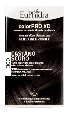 EUPHIDRA COLORPRO XD 300 CASTANO SCURO GEL COLORANTE CAPELLI IN FLACONE + ATTIVANTE + BALSAMO + GUANTI - Farmadillo