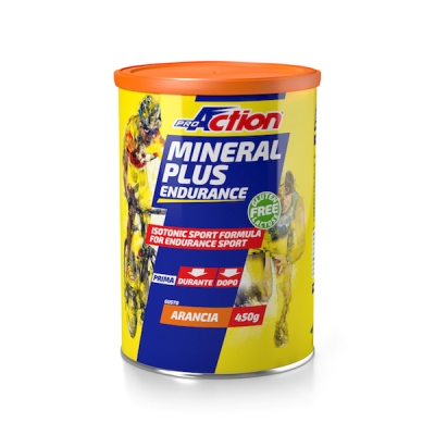 PROACTION MINERAL PLUS ENERGETICO E SALINO ISOTONICO ALL'ARANCIA 450 G - Farmadillo