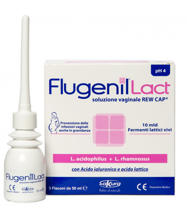FLUGENIL LACT SOLUZIONE VAGINALE INTERNA A BASE DI FERMENTI LATTICI 3 FLACONI DA 50 ML + 3 APPLICATORI MONOUSO - Farmadillo
