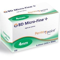AGO PER PENNA DA INSULINA BD MICROFINE PENTAPOINT GAUGE 32 4 MM 100 PEZZI - Farmadillo