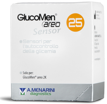 STRISCE MISURAZIONE GLICEMIA GLUCOMEN AREO SENSOR 25 PEZZI - Farmadillo