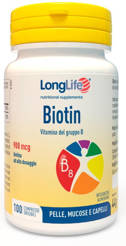 LONGLIFE BIOTIN 900 MCG 100 COMPRESSE - Farmadillo